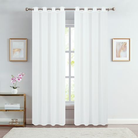 Paire de voilages unis pour baie vitrée Ecru 140x240 cm