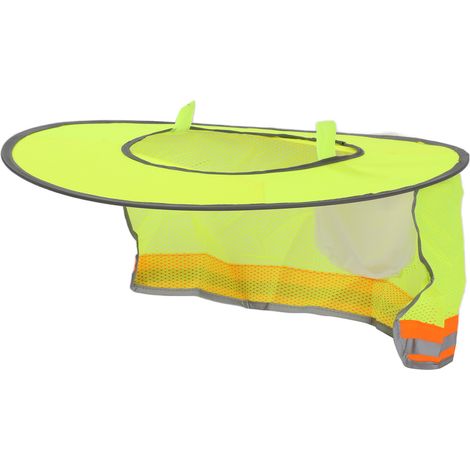 Pare-soleil de casque de chantier, haute visibilité, été, bord complet, maille, protection de nuque avec bande réfléchissante, jaune (1/5)
