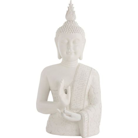 Statue Déco "Bouddha Zen" 124cm Blanc
