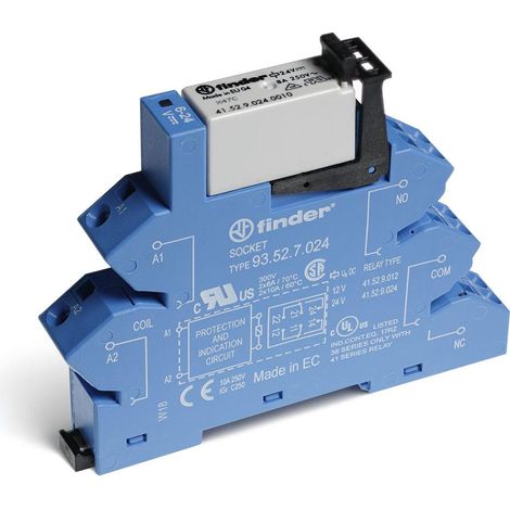 Interface modulaire à relais 2RT 8A 48V DC sensible AgNi bornes à ressort FINDER 386270480050