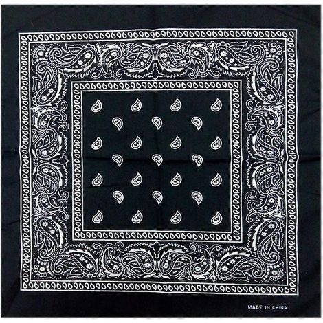 Bandana carré d'extérieur 55cm55cm, motif cachemire noir et rouge, imprimé, pour femmes/hommes/garçons/filles