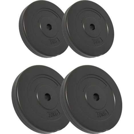 Plaques de poids 4 pcs 30 kg Béton