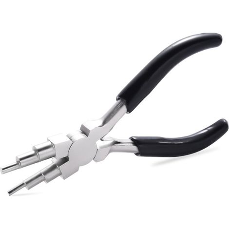 Pince à bec rond en acier (1 pièce), outil pour accessoires de bricolage, noire-AquaForge (1/5)