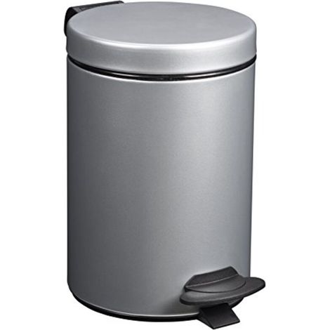 - Poubelle Cyjeu salle de bain 3l gris métal