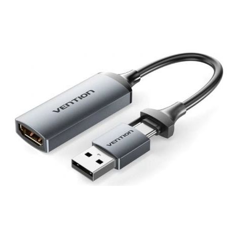 Conversor HDMI 4K 60Hz Vention ACWHA/ HDMI Hembra / USB Macho - USB Tipo-C Macho/ 480Mbps/ 10cm/ Negro