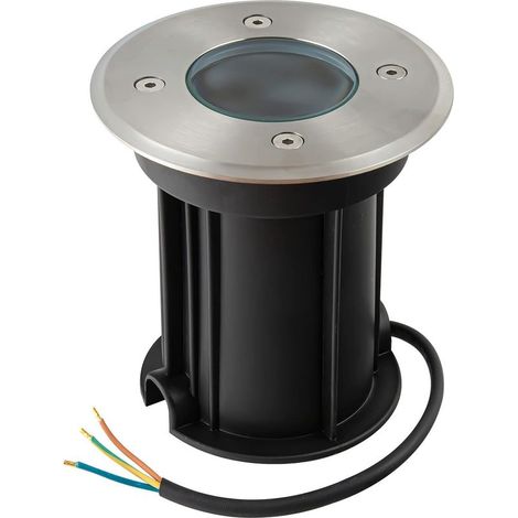 Spot Exterieur encastrable au sol pour GU10, IP65 étanche LED Spot Terrasse Extérieur Spot de sol rond et praticable pour l’extérieur, 230V lampe de sol ronde pour Pelouse, Cour, Ø12x11cm (1/5)