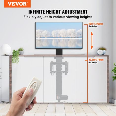 Support Tv Murale 220V Support Motorisé Tv Lift Einstellbare Ascenseur Tv Halterung Mur Automatique Téléviseurs 71,1-81,3 cm Suppor… (1/5)