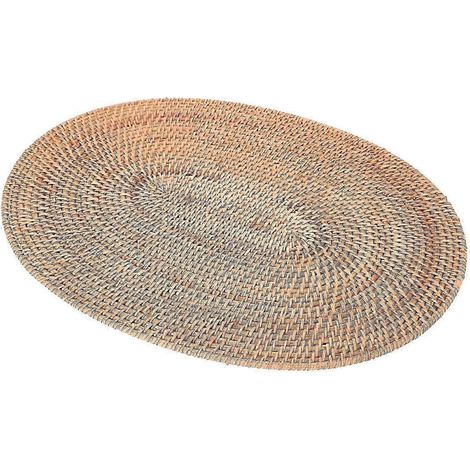 Sets de table ovales et ronds en rotin tressé, antidérapants et résistants à la chaleur, naturels et polyvalents. (1/3)