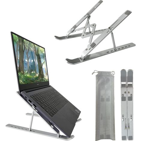 Supporto per laptop, ventilazione in alluminio antiscivolo regolabile a 7 angoli (1/4)