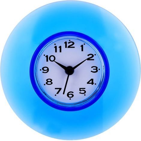Mini salle de bain cuisine miroir ventouse horloge murale douche étanche Quartz horloges décoration bleu (1/5)