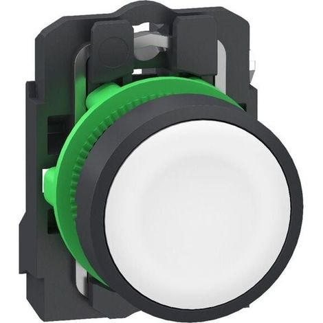 Bouton poussoir blanc 22mm NO retour ressort push-in - XB5AA115