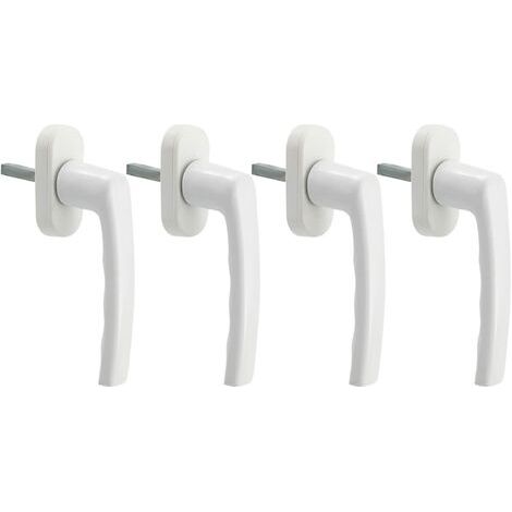 4 poignées de fenêtre, 135 mm, alliage d'aluminium, universelles gauche/droite, pour fenêtres PVC bois aluminium et portes intérieures (1/5)