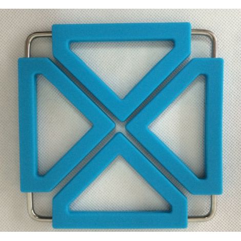 2 pièces de coussin isolant en silicone en acier inoxydable non magnétique rétractable tapis de pot de style européen coussin anti-brûlure maison tapis de salle à manger sous-verre 12,5  0,8 cm bleu (1/2)