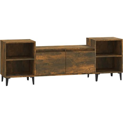 Meuble TV, Étagère TV, Meuble de Salon, Chêne fumé 160x35x55 cm Bois d'ingénierie OIB6371E (1/5)