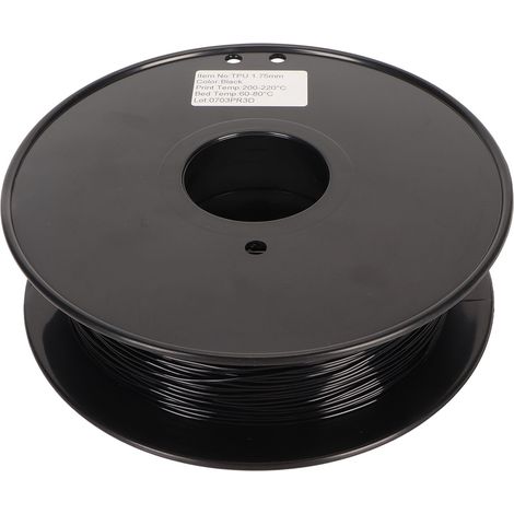 Filament TPU Flexible 1.75mm Noir Haute Vitesse 95A - Bobine de 8kg pour Imprimantes 3D FDM - Antibouchage (1/5)