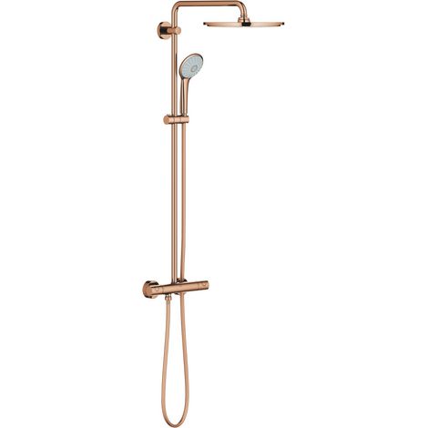 Grohe – Colonne de douche hydromassante Euphoria System 310 – Mitigeur thermostatique – Douche de tête 310 mm – Jet pluie – Finition Warm Sunset (1/10)