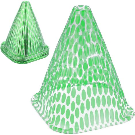 Relaxdays 32x Plant Cover, Snail and Frost Protection, 22 x 19 x 19 cm, Greenhouse Propagation Cones, Green/Transparent (1/5)