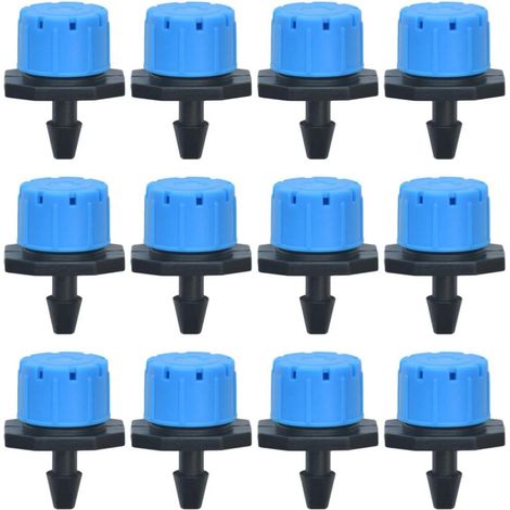 Arroseur D'irrigation à 8 Trous en Plastique Bleu, Micro-Goutte-Touche Réglable pour Arrosage Automatique, Débit 0-70l/h, pour Plantes en Pot et Racines (1/5)