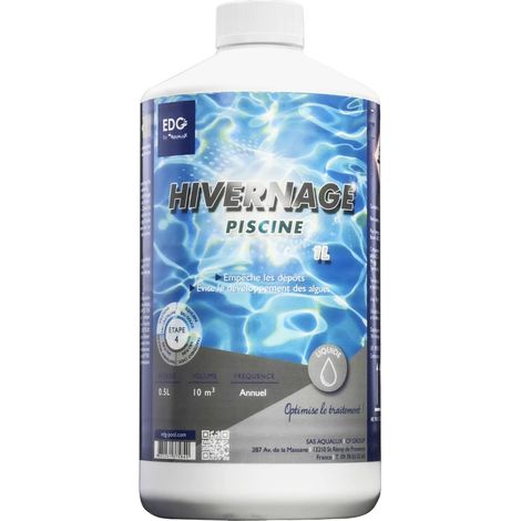 EDG – Hivernage liquide piscine 1L – Anti-algues et anti-dépôts – Formule concentrée pour tous types de piscines – Bidon sécurisé (1/5)