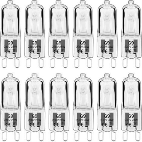 Ampoule LED G9,Ampoule Halogene G9 28W 230V, 350LM 2700K Blanc Chaud Dimmable, G9 Ampoules Capsule, pour Lustres, Lampes de Paysage, Appliques Murales, éclairage d'armoire, Lot de 10 (1/5)