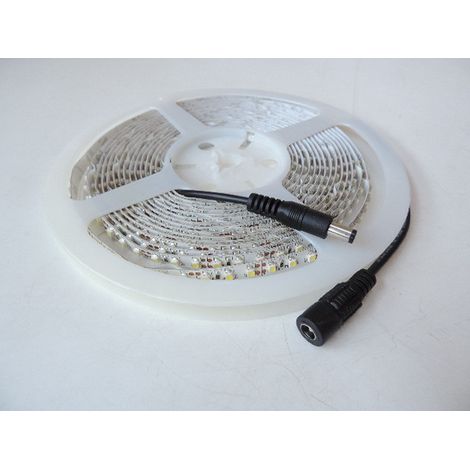 Ruban bandeau LED 3.6W/m blanc froid 6000K longueur 5m alim 12V (non incl) 120leds/m interieur IP20