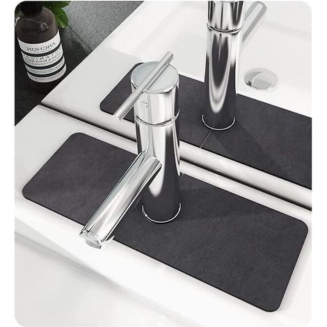 Robinet Splash Catcher , Robinet de filtre à éclaboussures , Tapis de séchage pour comptoir de cuisine , Sink Splash Guard , Tapis d’évier , Tapis de séchage de vaisselle Robinet Drip Catcher pour-Ens (1/4)