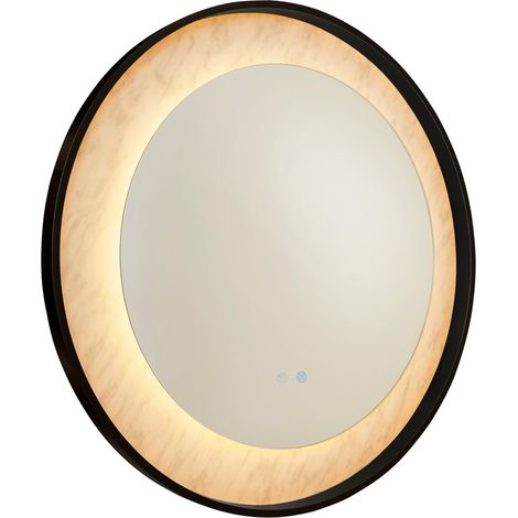Searchlight Luxo Miroir LED, métal noir mat avec effet marbre (1/4)