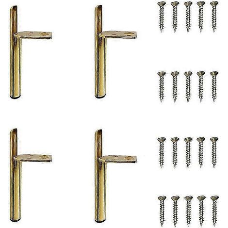 Pieds de canapé de rechange en fer forgé pour meubles modernes, avec vis, compatibles avec tables, lits et armoires, plaqués or - 13 cm. (1/5)