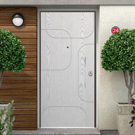 Porta Blindata di Sicurezza da Esterno con Pannello Bianco Squares (1/2)