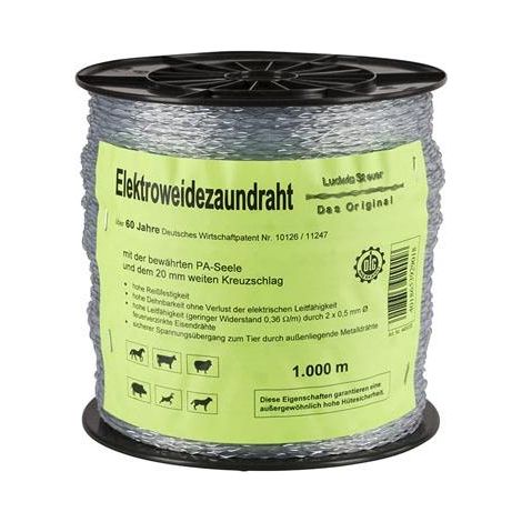 Cordelette di Controllo Kerbl per recinto elettrico 1000 m galvanizzata (1/2)