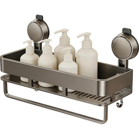 Étagèe De Douche À Ventouses Suppot pou Poduits De Toilette sans Peçage - Étagèe Lavabo sans Peçage pou Chambe Dotoi Dessing Toilettes Hôtel (1/4)