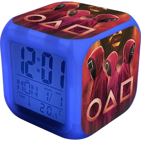 Réveil Numérique LED Silencieux avec Changement de Couleurs - Horloge de Chevet Cubique pour Réveil (1/5)