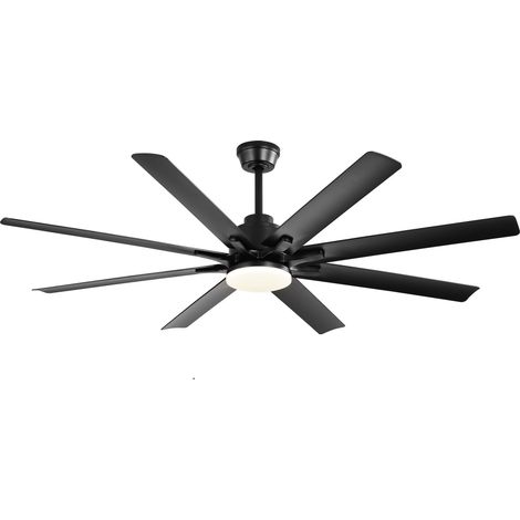 REDOM - Ventilador de techo luminoso, mando a distancia, regulable, memoria, motor DC silencioso, ABS y metal negro (1/5)