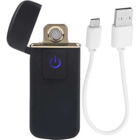 Allume-cigare électrique rechargeable USB avec capteur tactile et affichage numérique (Noir)