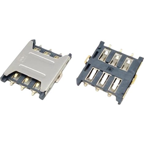 Porte-carte nano SIM, format micro SIM, à clapet coulissant, auto-élastique, compatible avec les téléphones portables et les montres (6 broches). (1/2)
