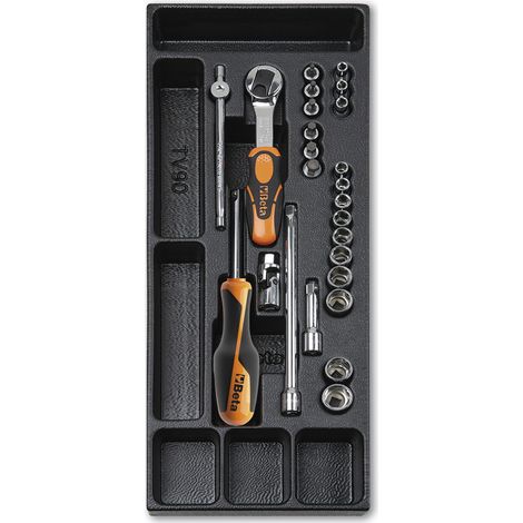 Cacciavite chiave a cricchetto con bussole in Termoformato Beta T91