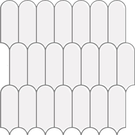 Pannello adesivo per rivestimento paraschizzi cucina effetto piastrelle, pannello murale autoadesivo, bianco (30,5 x 30,5 cm)