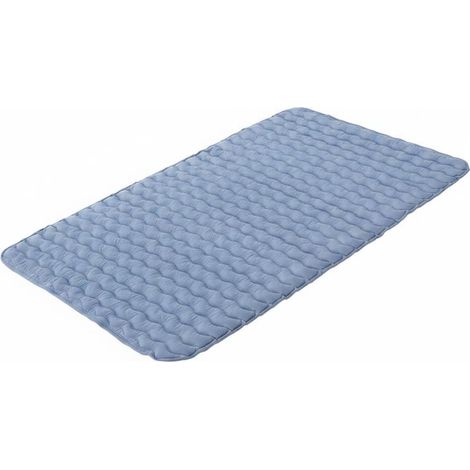 Anti-pressure Mattress Topper, Cushion Pad, Targeted Comfort, Long-Lasting, with Textured Tube Layer, Breathable and Cooling Cover, Silicone Bottom, 90 x 150 cm, Light Blue Wavy (1/5)