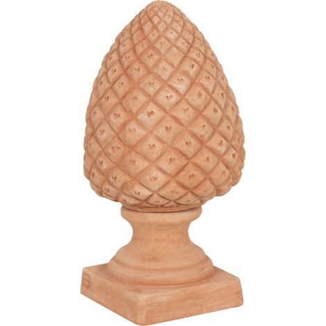 Biscottini – Pomme de pin toscane en terre cuite 22 cm – Fait main en argile résistante au gel – Décoration intérieure et extérieure