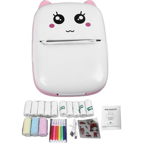 Mini imprimante thermique avec Bluetooth, mini imprimante de poche, imprimante d'autocollants, imprimante photo sans encre pour étudiants