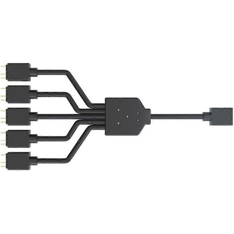 Câble adaptateur RGB ARGB 1 vers 5, 3 broches, 5 V, flexible, pour boîtier d'ordinateur MSI (1/5)