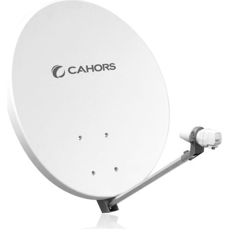CAHORS PARABOLE SATELLITE FIBRE COMPOSITE BLANCHE SMC 70CM + LNB SINGLE