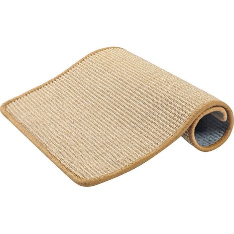 Marron Clair (60 x 40 cm) Tapis Griffoir pour Chat, Tapis à Chat en Sisal Naturel, Anti-dérapant Griffoir Chat Horizontal et Verticale, pour Mur et Coin, Protège Les Meubles et Les Canapés