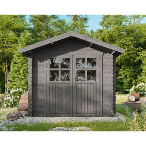 Gartenhaus Montreal 250 x 220 cm mit Imprägnierung in Anthrazit (1/5)