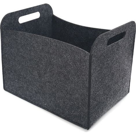 Aufbewahrungsbox aus Filz, 32 x 24 x 24 cm, Korbregal aus Filz, Grau