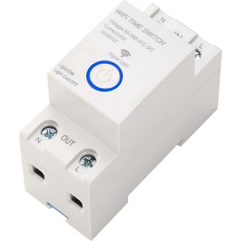Minuteur intelligent WiFi 2P 40A programmable, compatible avec l'application Tuya et la commande vocale. Idéal pour la maison. (1/5)