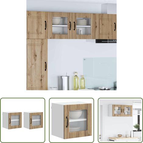 vidaXL Küchenmöbel Holz -  Küchenschrank 2 pcs Artisan-Eiche 40 x 31 x 40 cm Holzwerkstoff (1/5)
