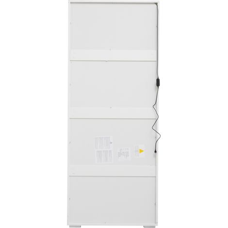 Vetrina soggiorno 70 x 40 x 173 cm con 2 ante in acrilico, LED e vetro temperato, bianco MDF (1/5)