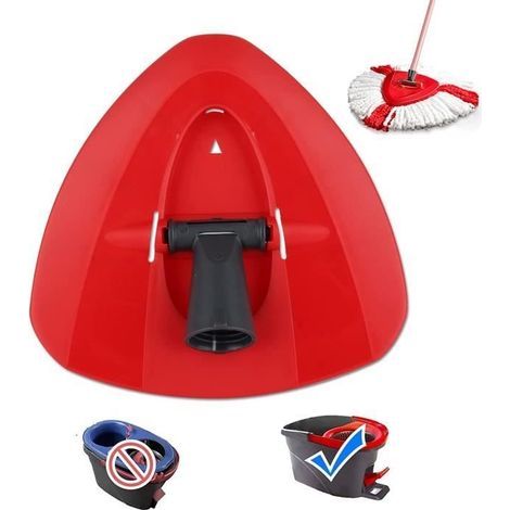 Testina di ricambio rossa compatibile con gli accessori per mocio Vileda, disco rotante per la testina del mocio (1/4)