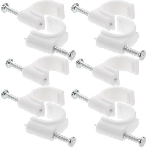 500 Stück Kabelclips Nagelhalter 8mm Kabelklemmen für Wandbefestigung Stoßfeste Kabelhalter aus Robustem Kunststoff für TV und Ethernet Kabel Kabelmanagement im Haushalt und Büro (1/5)